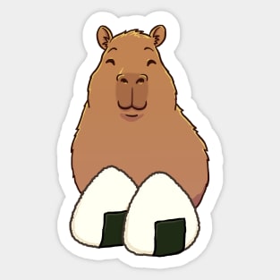 Capybara Rice Balls Sticker